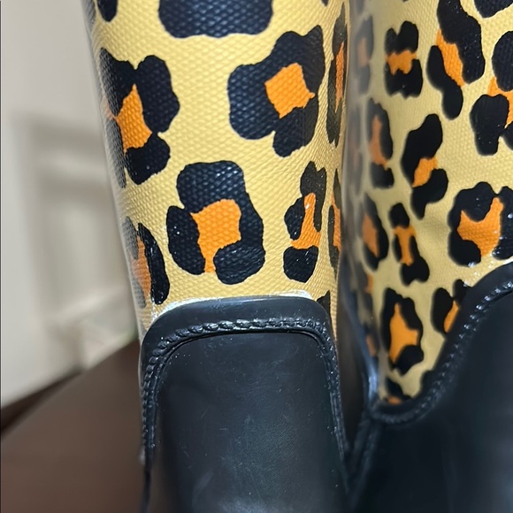 COACH Tristee Leopard Waterproof Lace-Up Rain Boots - Picture 7 of 12